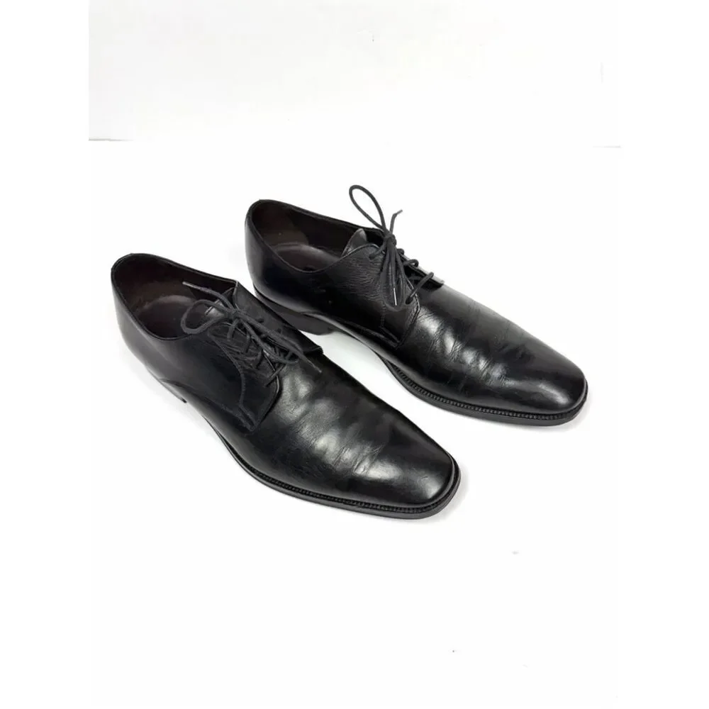 To Boot New York Leather Men's Shoes Black Oxfords Men's Size 10 Cap Toe Italy